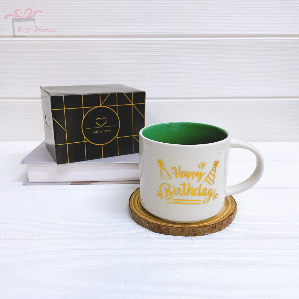 Birthday Ceramic Mug Seramic Cawan Coffee Kopi Hadiah Cawan Gift Box Big Size 400ML Can Customize Name Box Packing