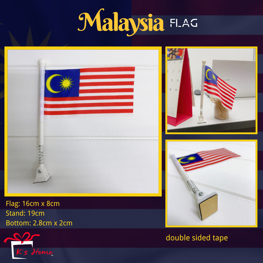 Bendera Malaysia Flag (Polyester) Banting Flag 12pcs Hand Flag 2 Size Malaysia Car Flag Motor Basikal Bendera