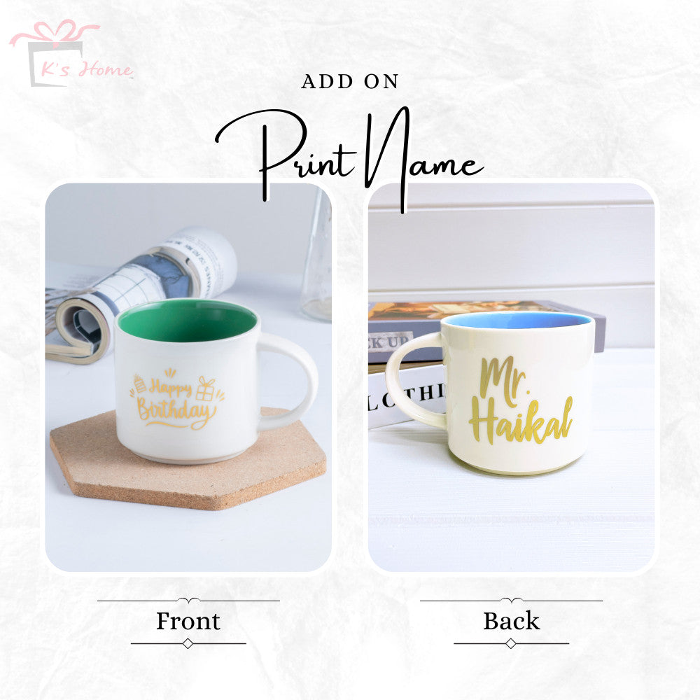 Birthday Ceramic Mug Seramic Cawan Coffee Kopi Hadiah Cawan Gift Box Big Size 400ML Can Customize Name Box Packing