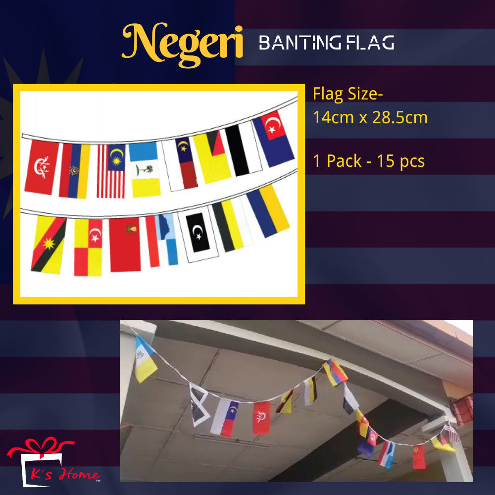 Bendera Negeri Malaysia Flag (Polyester) Banting Flag 15pcs Negeri