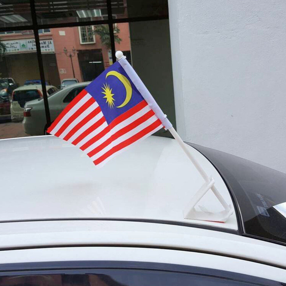Bendera Malaysia Flag (Polyester) Banting Flag 12pcs Hand Flag 2 Size Malaysia Car Flag Motor Basikal Bendera