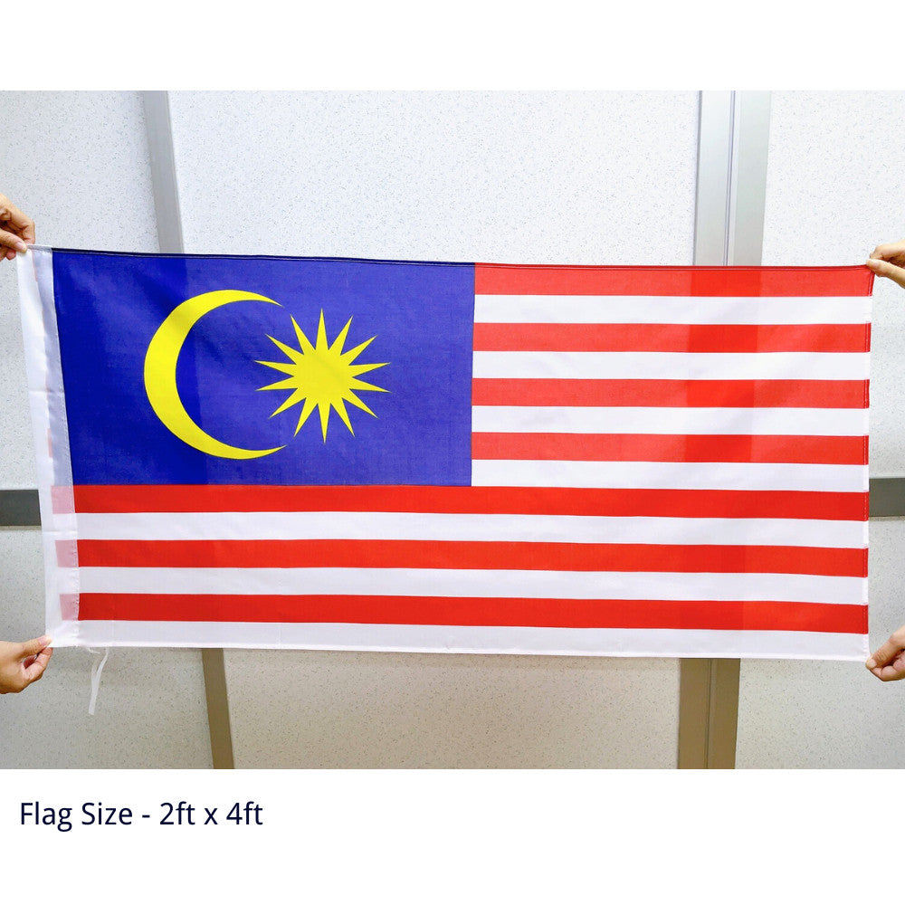 Bendera Malaysia Flag (Polyester) Banting Flag 12pcs Hand Flag 2 Size Malaysia Car Flag Motor Basikal Bendera