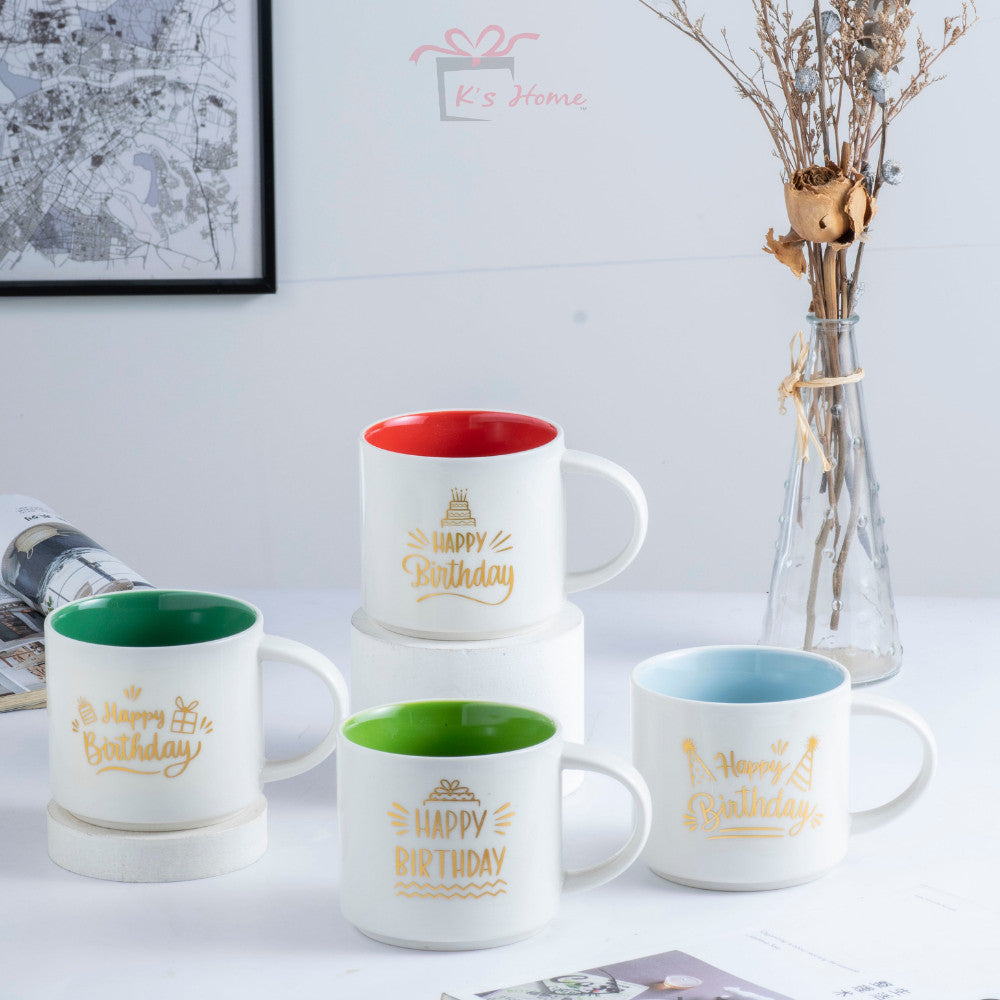 Birthday Ceramic Mug Seramic Cawan Coffee Kopi Hadiah Cawan Gift Box Big Size 400ML Can Customize Name Box Packing