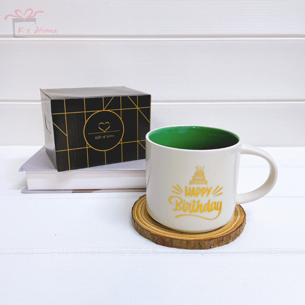 Birthday Ceramic Mug Seramic Cawan Coffee Kopi Hadiah Cawan Gift Box Big Size 400ML Can Customize Name Box Packing