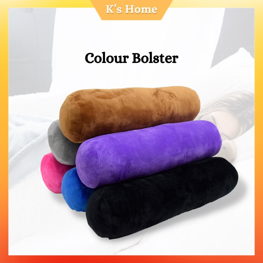 Colour Bolster Pillow Bantal Soft Quality 100% Cotton Sleeping Hold Well Colourful Material Sofa Car Chair Office Home