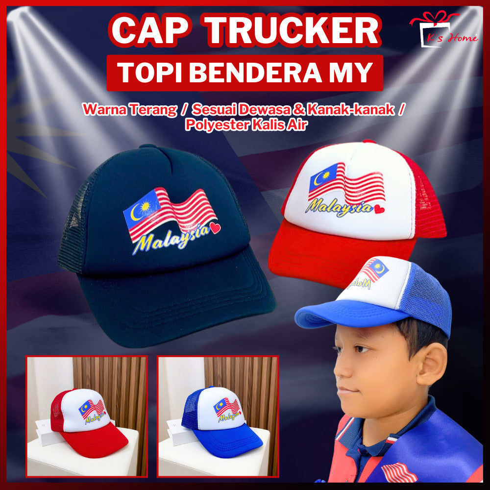 K's Home Cap Malaysia Topi Trucker Merdeka | Adjustable, Stylish & Sedia Ada
