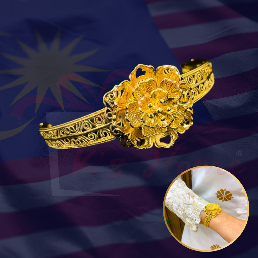 Gelang Tangan Cincin set Tradisional Gold Color Size Kanak-Kanak Dewasa
