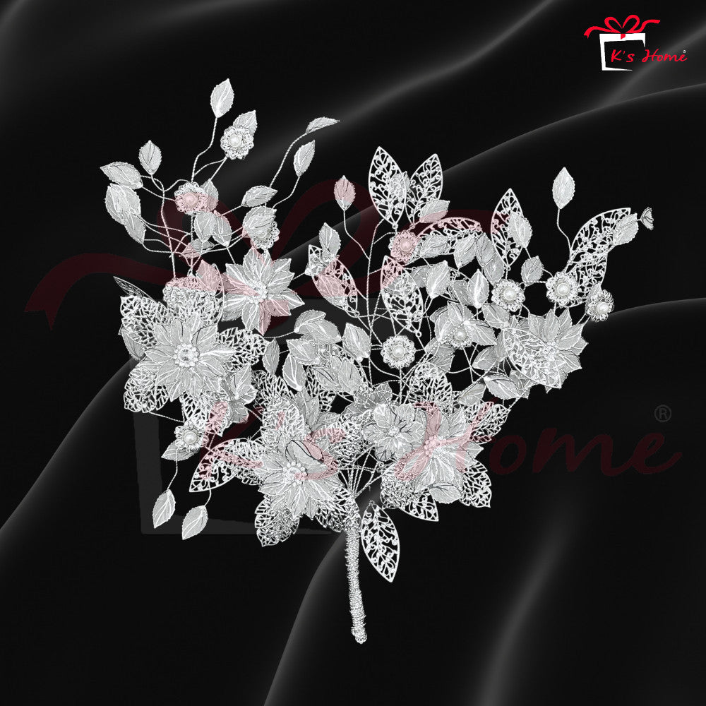 Bunga Tangan Kahwin Pengantin Emas/Silver Premium – 34cm & 50cm
