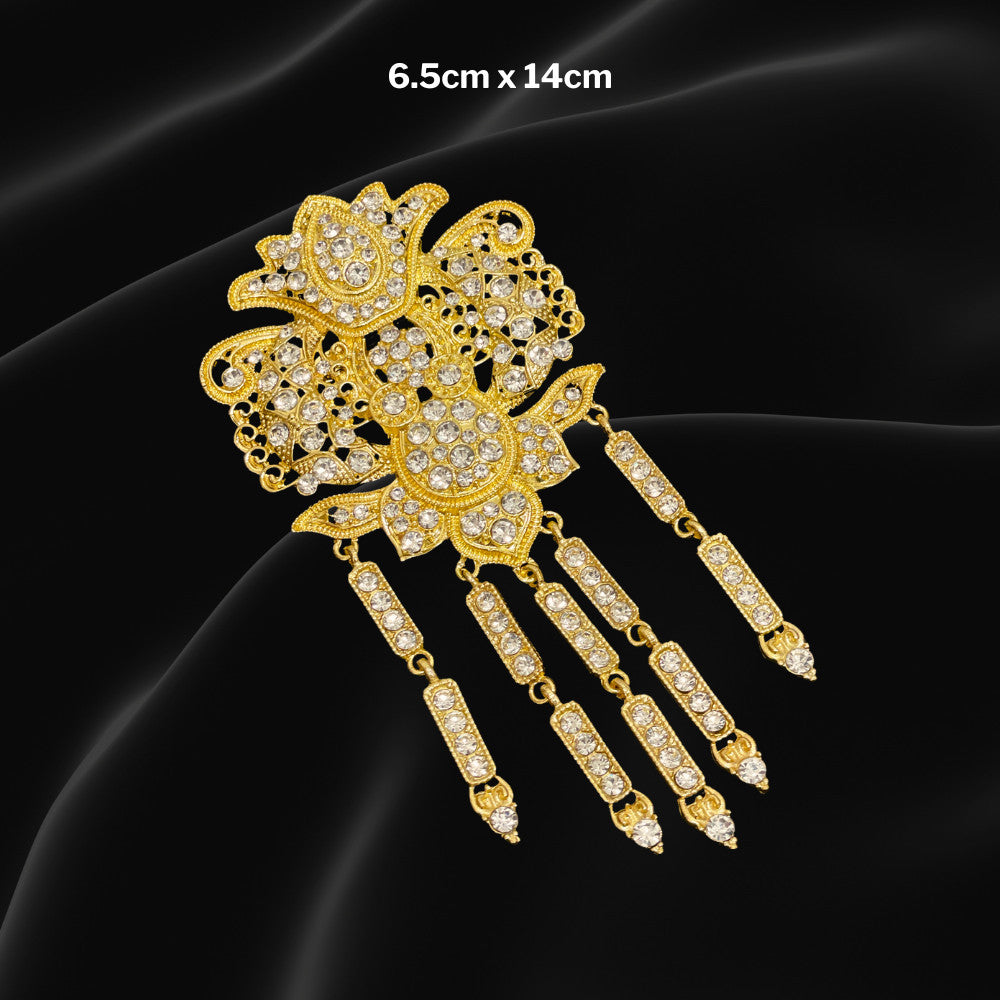 Kerongsang Bahu & Dokoh Rantai Pengantin Lelaki – Alloy Brooch 9 Butir, Majlis Kahwin Baju Melayu