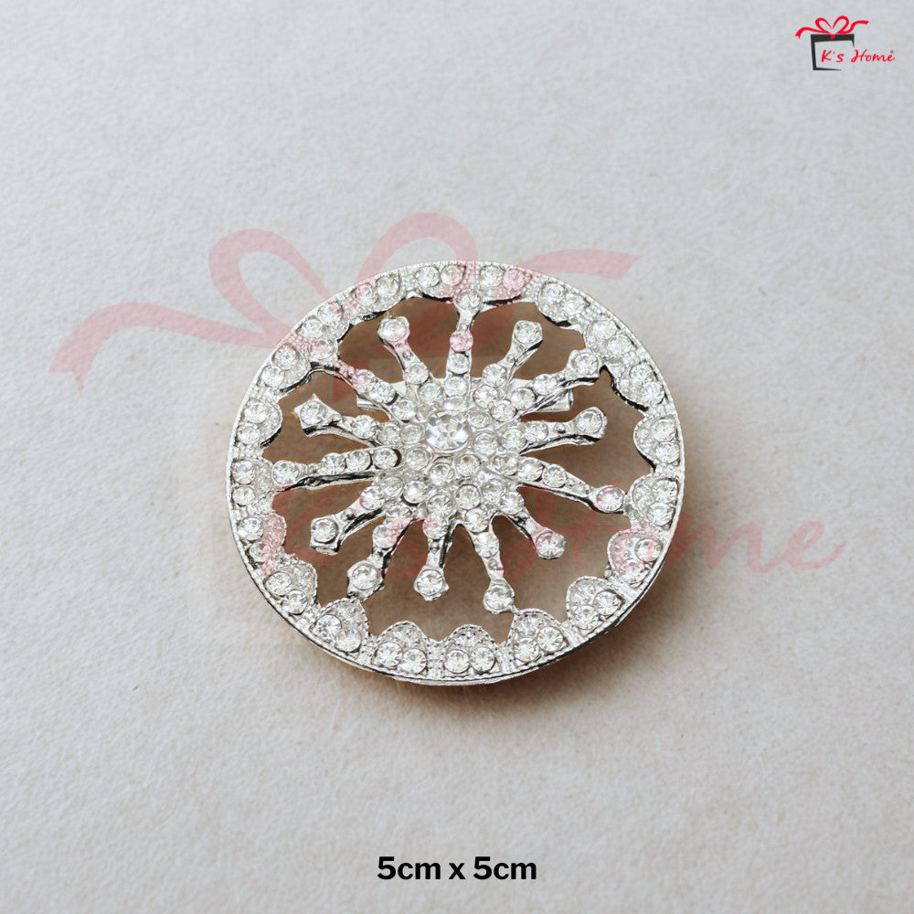 Kerongsang Bulan Bintang Diamond Pin Tudung Songkok Badge Merdeka Majlis Gold Silver Full Bright