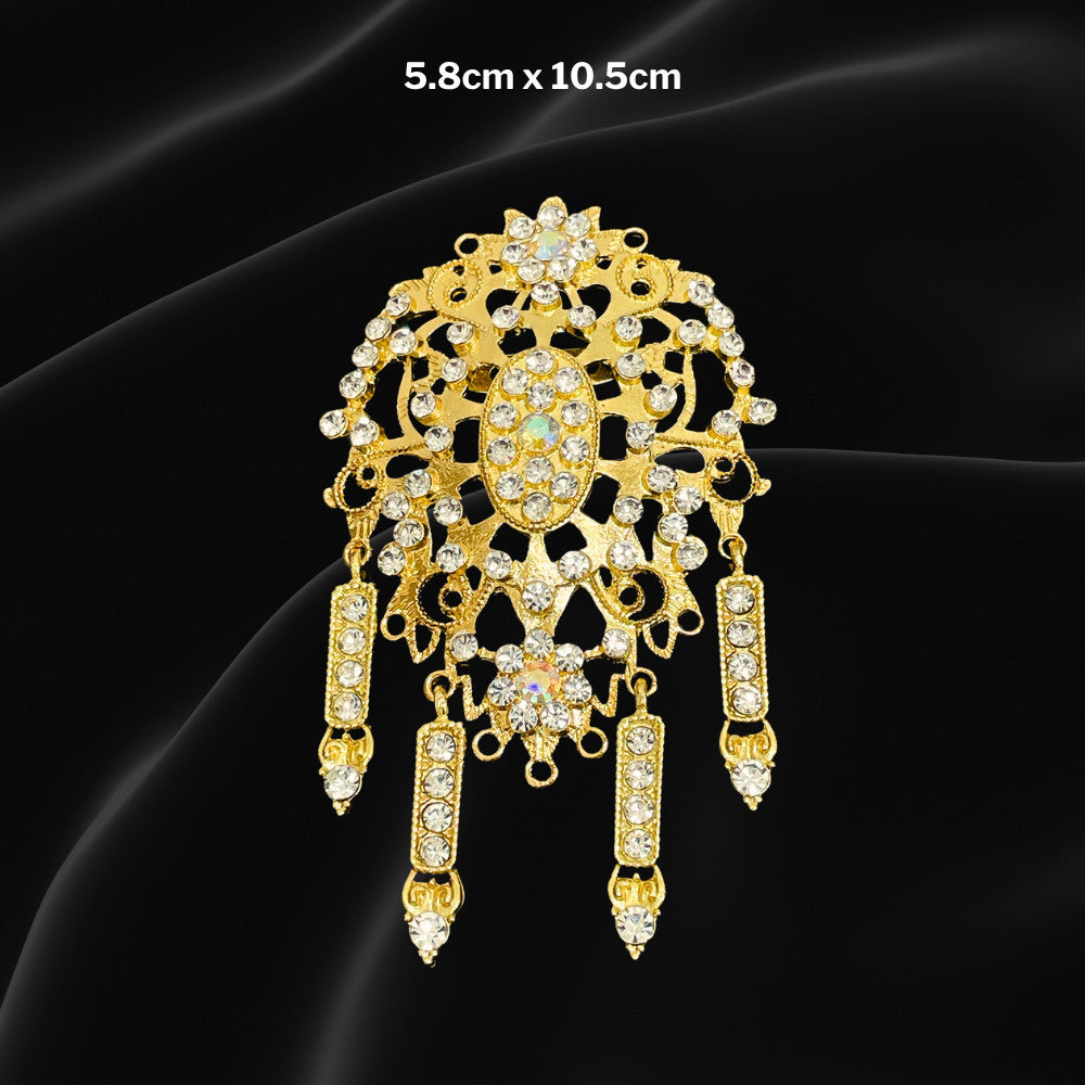 Kerongsang Bahu & Dokoh Rantai Pengantin Lelaki – Alloy Brooch 9 Butir, Majlis Kahwin Baju Melayu