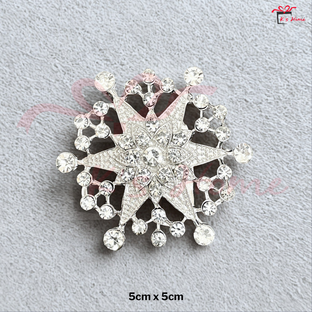 Kerongsang Bulan Bintang Diamond Pin Tudung Songkok Badge Merdeka Majlis Gold Silver Full Bright