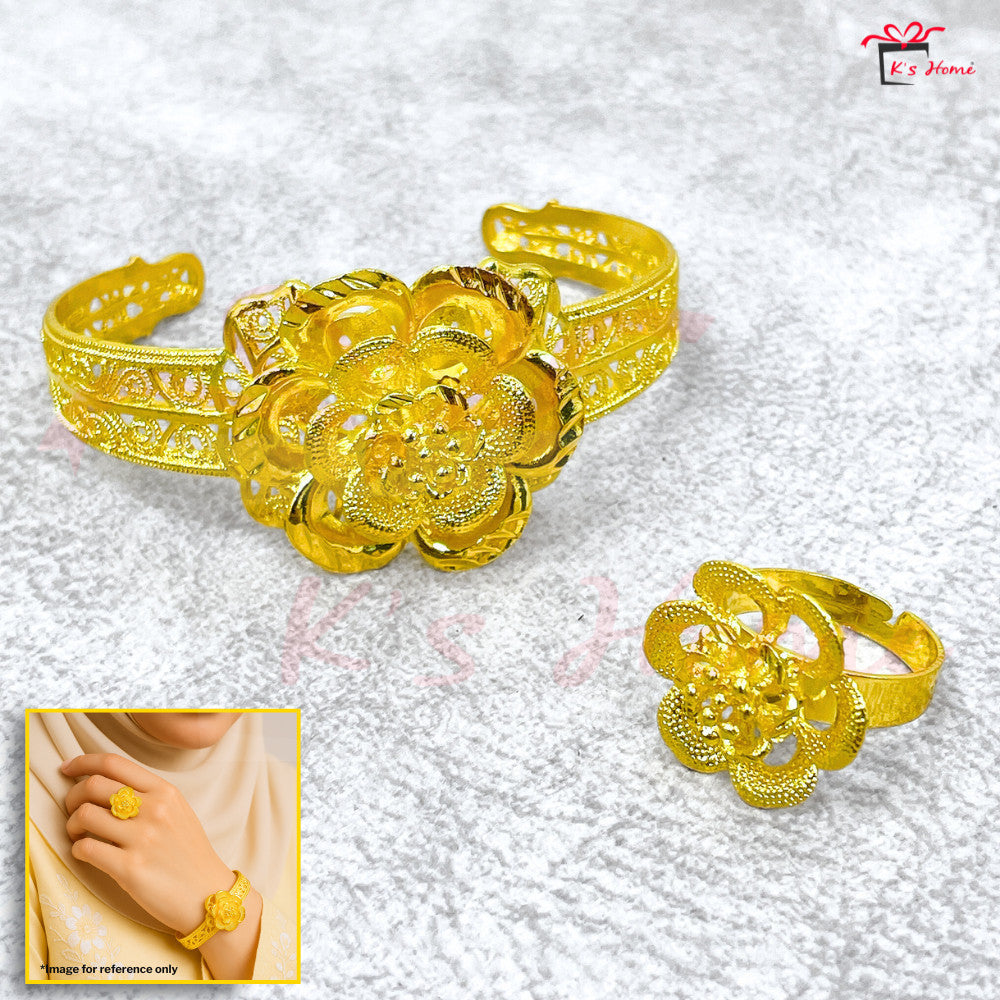 Gelang Tangan Cincin set Tradisional Gold Color Size Kanak-Kanak Dewasa