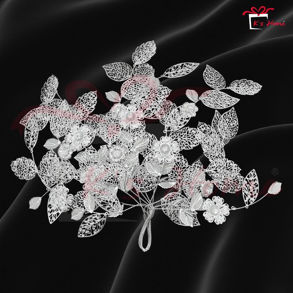 Bunga Tangan Kahwin Pengantin Emas/Silver Premium – 34cm & 50cm