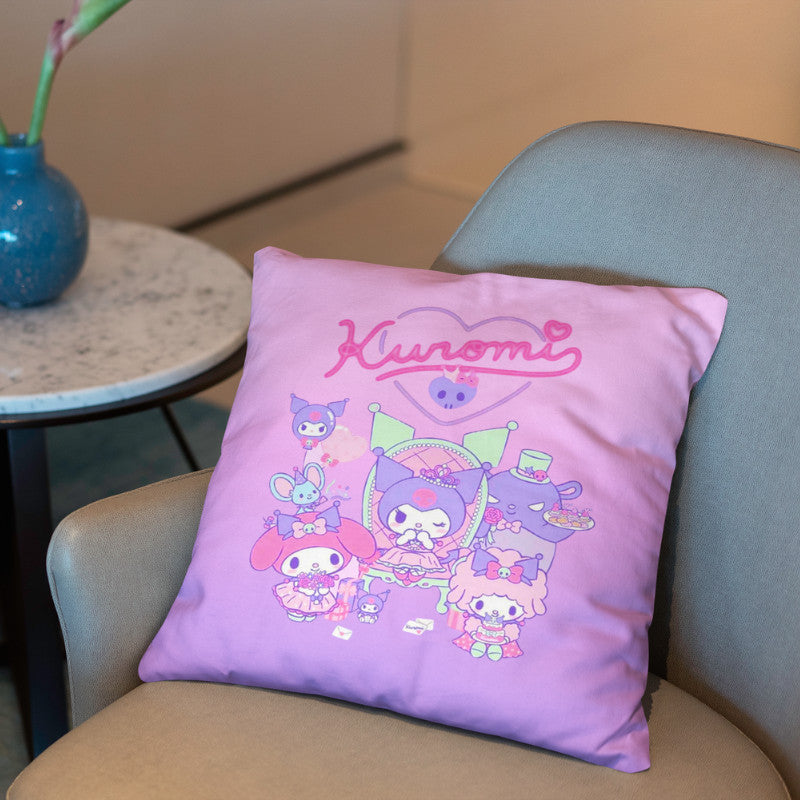 Bantal Sofa Kartun Kuromi yang Lembut dan Comel, Bantal Kapas untuk Kereta dan Sofa, Sempurna untuk Tidur dan Menghiasi