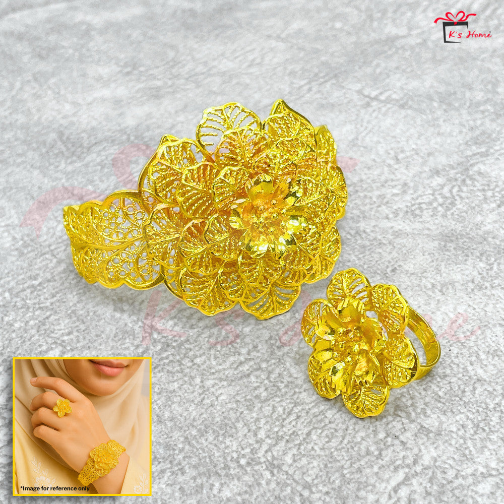 Gelang Tangan Cincin set Tradisional Gold Color Size Kanak-Kanak Dewasa