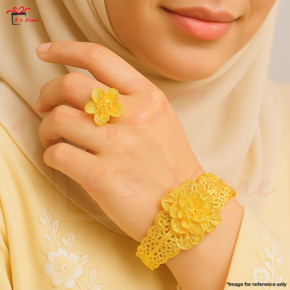 Gelang Tangan Cincin set Tradisional Gold Color Size Kanak-Kanak Dewasa