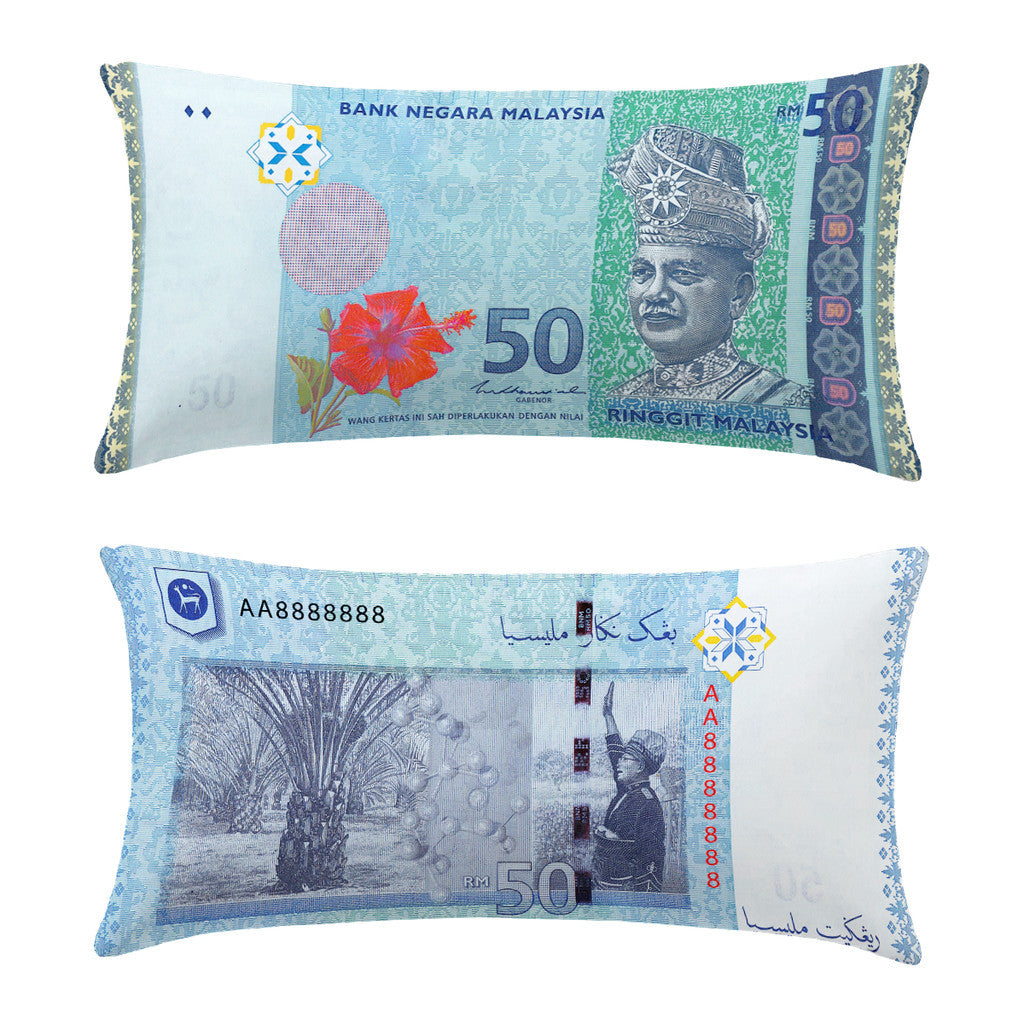 (Washable) Malaysia Money Pillow RM100 RM50 With Zip 马币爆红钞票枕头 # Bantal Ringgit Malaya + Zip