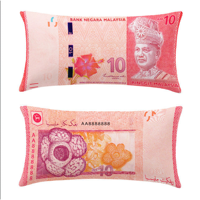 (Washable) Malaysia Money Pillow RM100 RM50 With Zip 马币爆红钞票枕头 # Bantal Ringgit Malaya + Zip