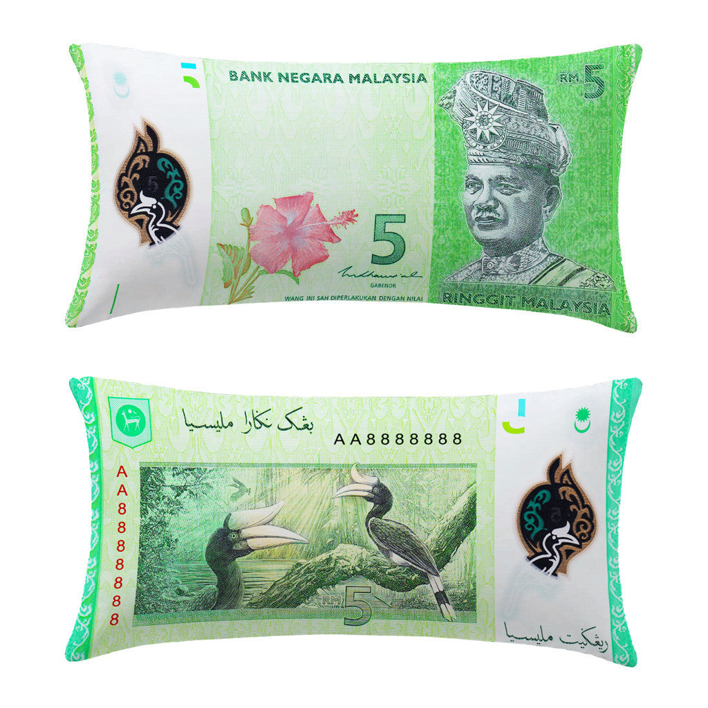 (Washable) Malaysia Money Pillow RM100 RM50 With Zip 马币爆红钞票枕头 # Bantal Ringgit Malaya + Zip