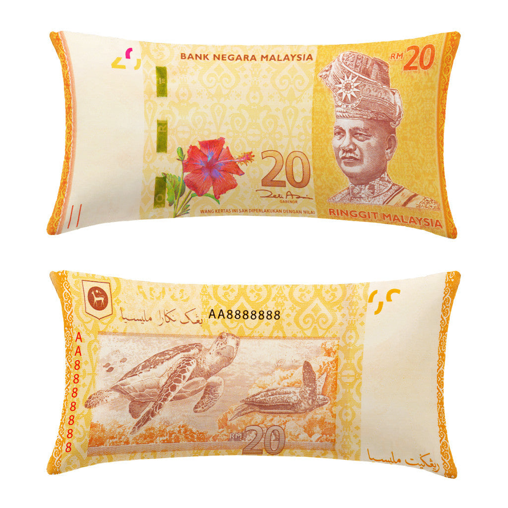 (Washable) Malaysia Money Pillow RM100 RM50 With Zip 马币爆红钞票枕头 # Bantal Ringgit Malaya + Zip