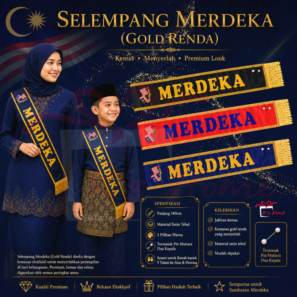 Barang Merdeka Malaysia 🇲🇾  Tanjak, Cap, Sash, Gelang, Badge, Kerongsang | Aksesori Hari Kebangsaan Ready Stock