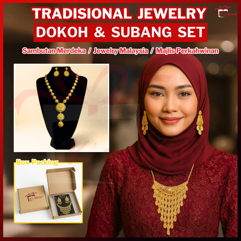 Dokoh Subang Premium Set Perhiasan Tradisional Melayu | 11 Rekaan Kalung & Anting Emas | Ready Stock Malaysia