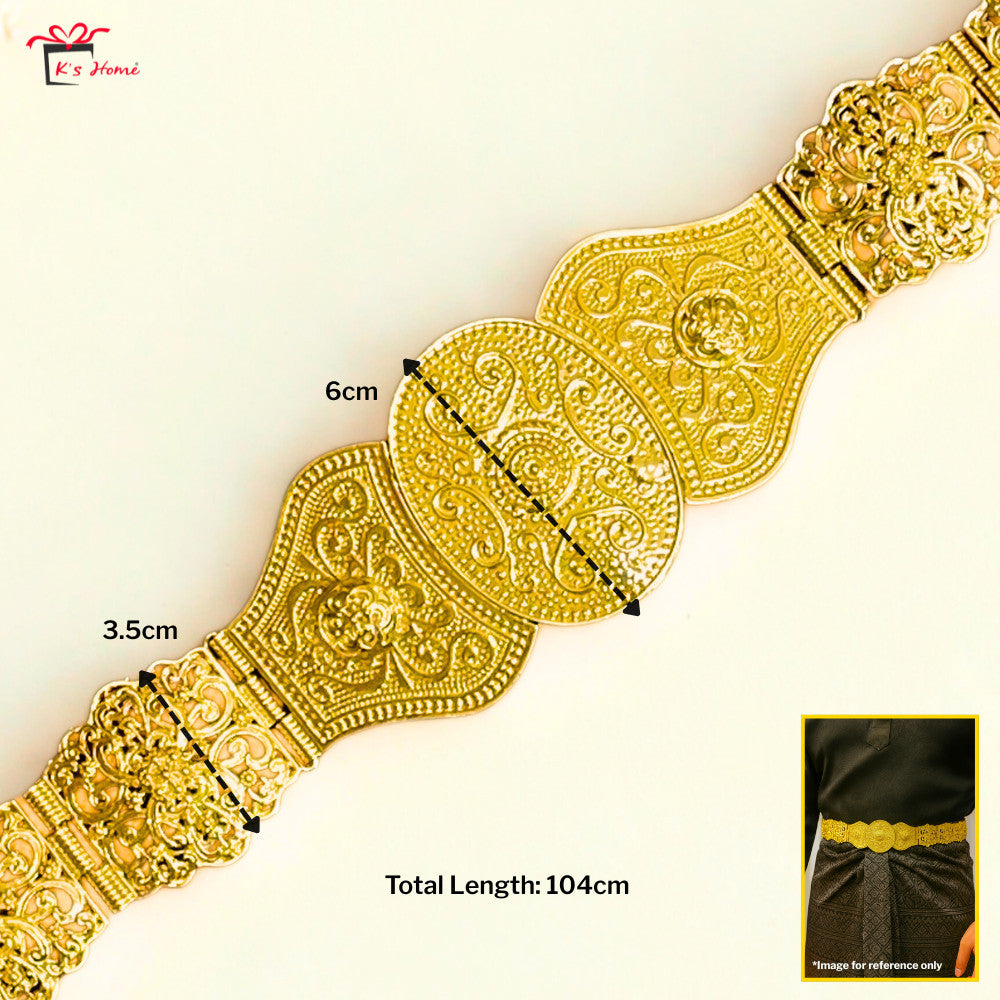 Tali Pinggang Lelaki Tradisional Kahwin Pengantin | Gold & Silver