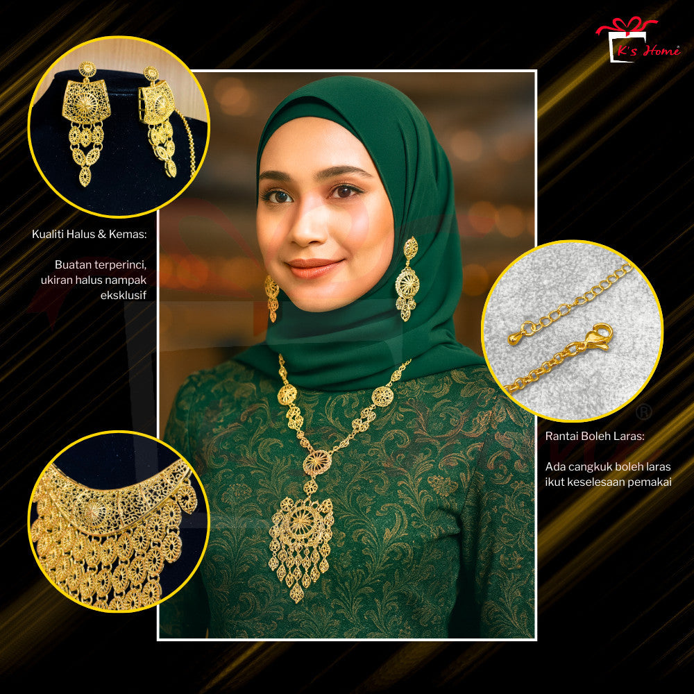 Dokoh Subang Premium Set Perhiasan Tradisional Melayu | 11 Rekaan Kalung & Anting Emas | Ready Stock Malaysia