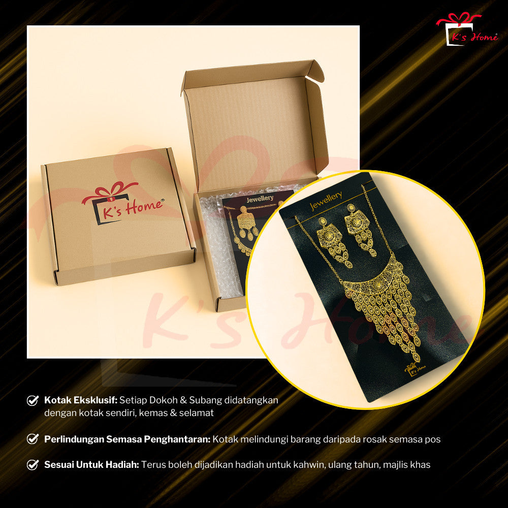 Dokoh Subang Premium Set Perhiasan Tradisional Melayu | 11 Rekaan Kalung & Anting Emas | Ready Stock Malaysia