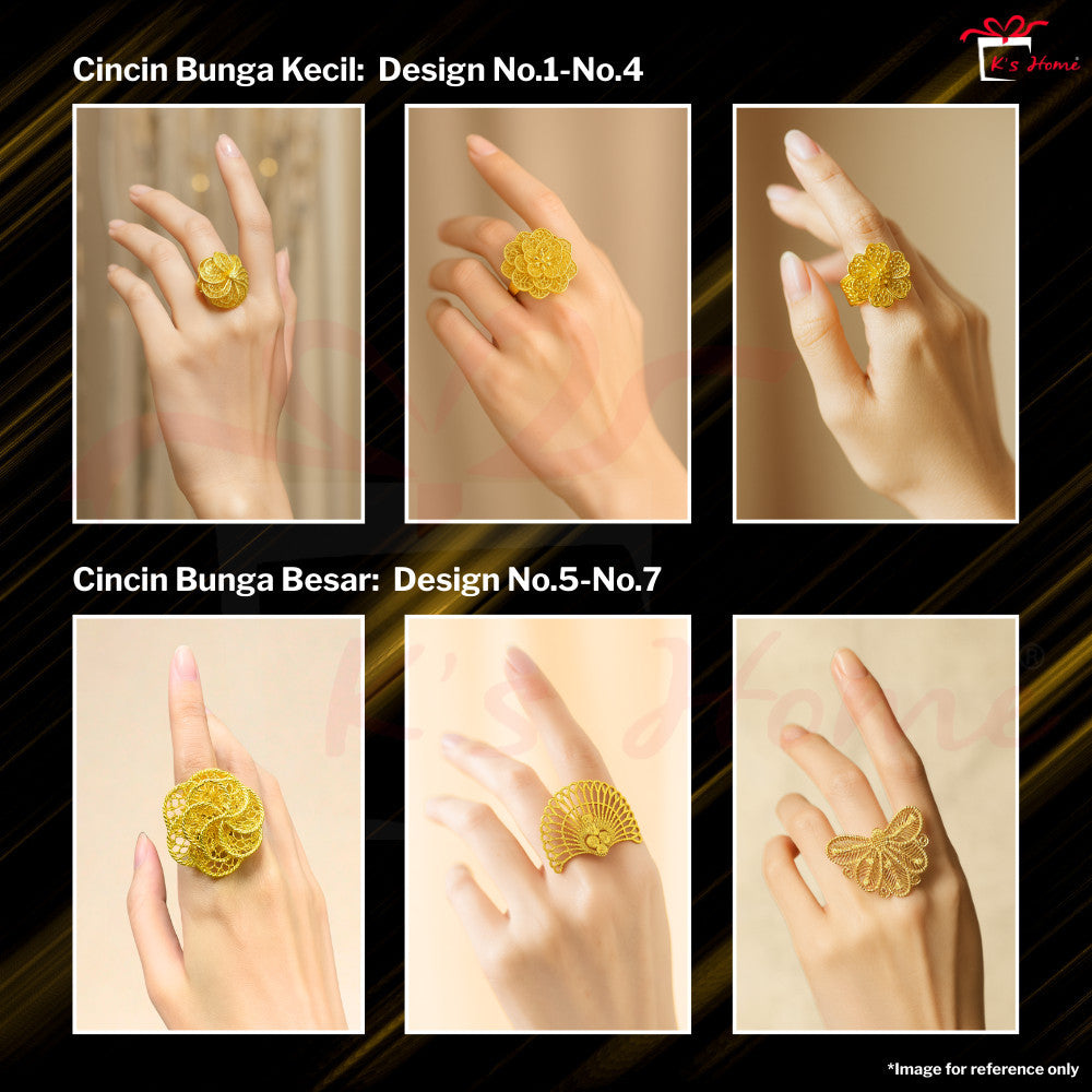 Gelang Tangan Cincin set Tradisional Gold Color Size Kanak-Kanak Dewasa
