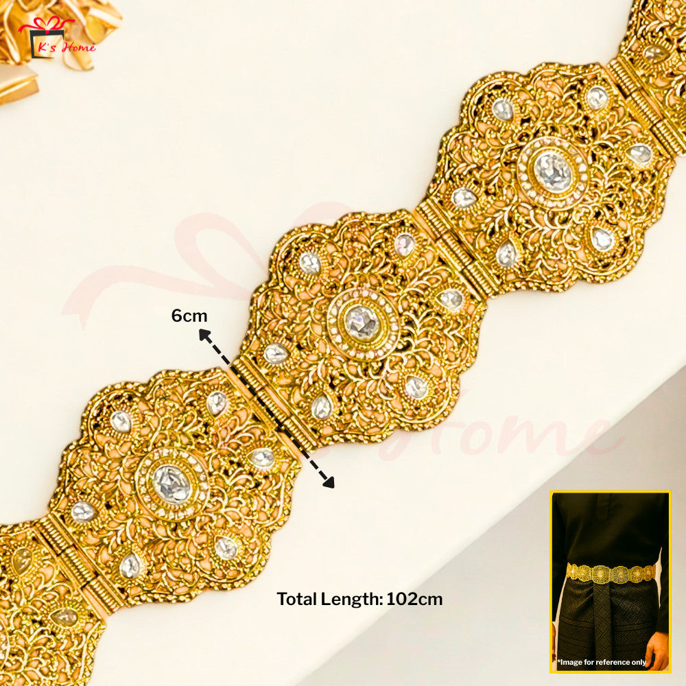 Tali Pinggang Lelaki Tradisional Kahwin Pengantin | Gold & Silver
