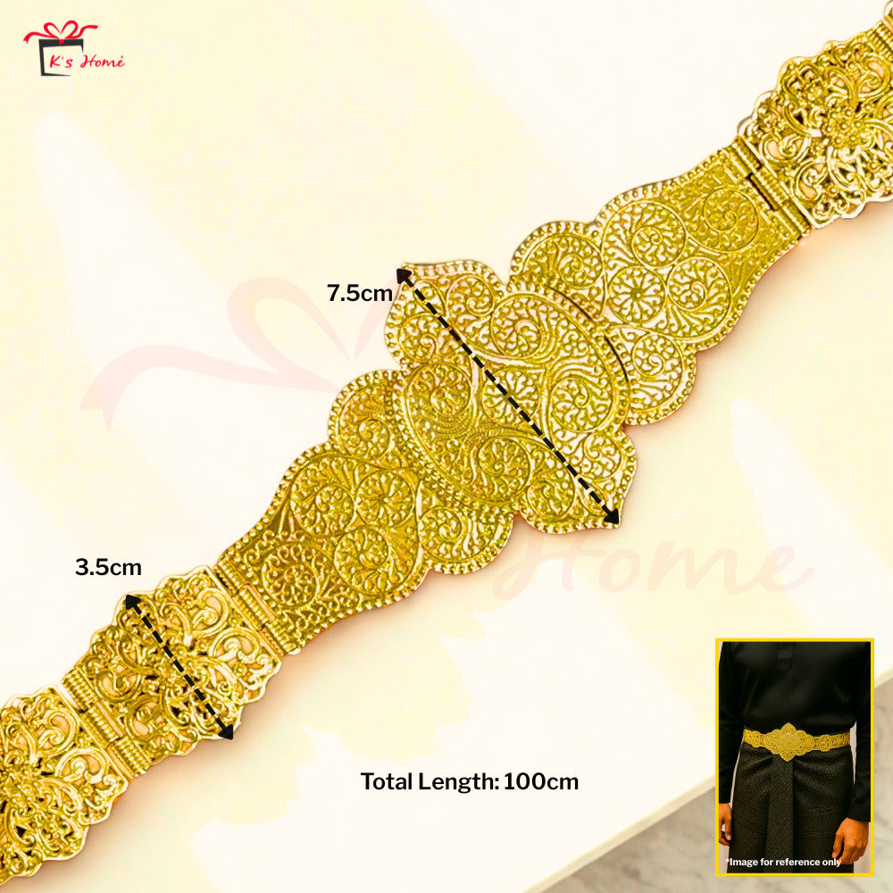 Tali Pinggang Lelaki Tradisional Kahwin Pengantin | Gold & Silver