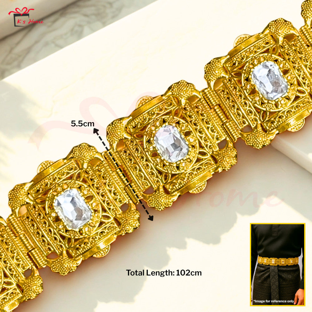 Tali Pinggang Lelaki Tradisional Kahwin Pengantin | Gold & Silver