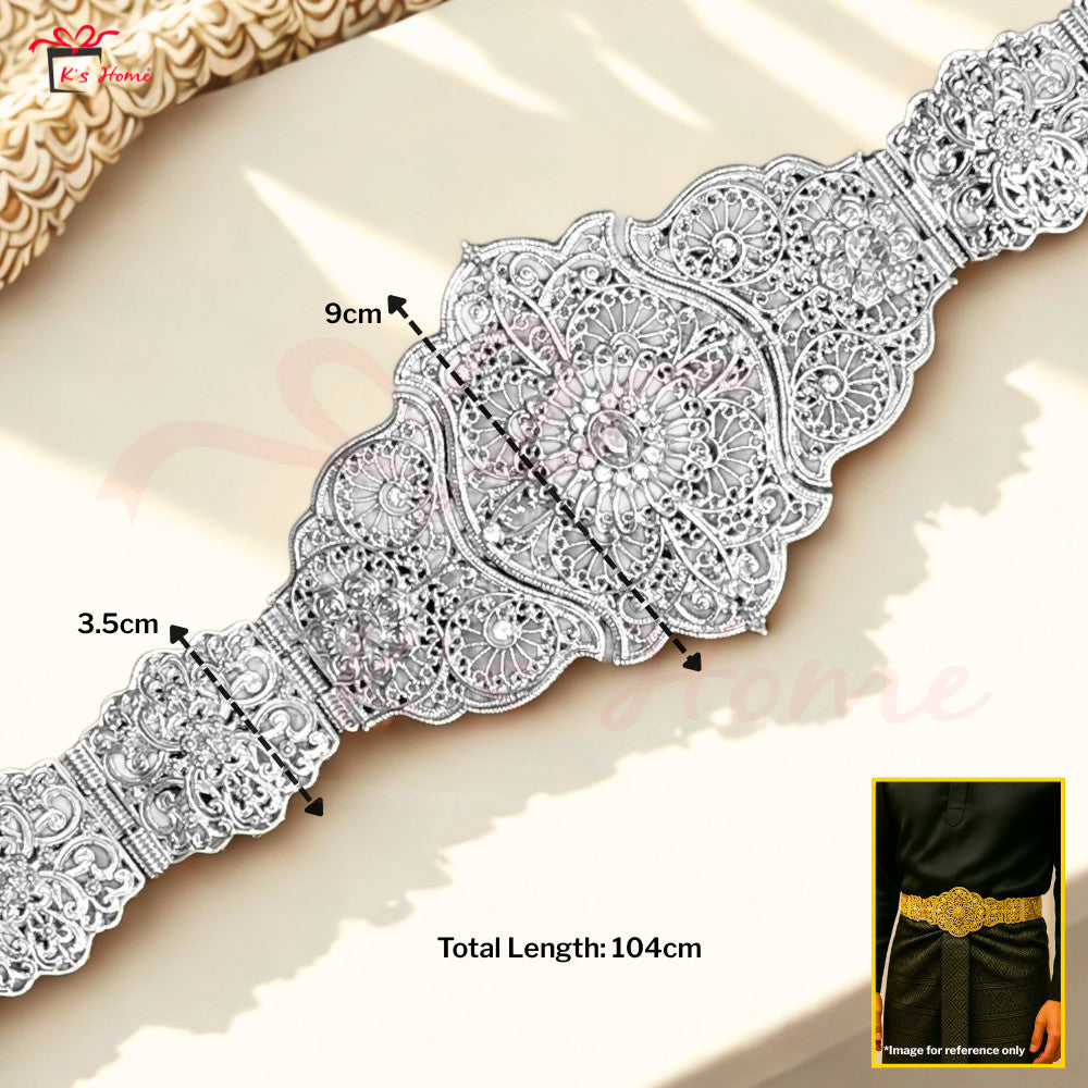 Tali Pinggang Lelaki Tradisional Kahwin Pengantin | Gold & Silver