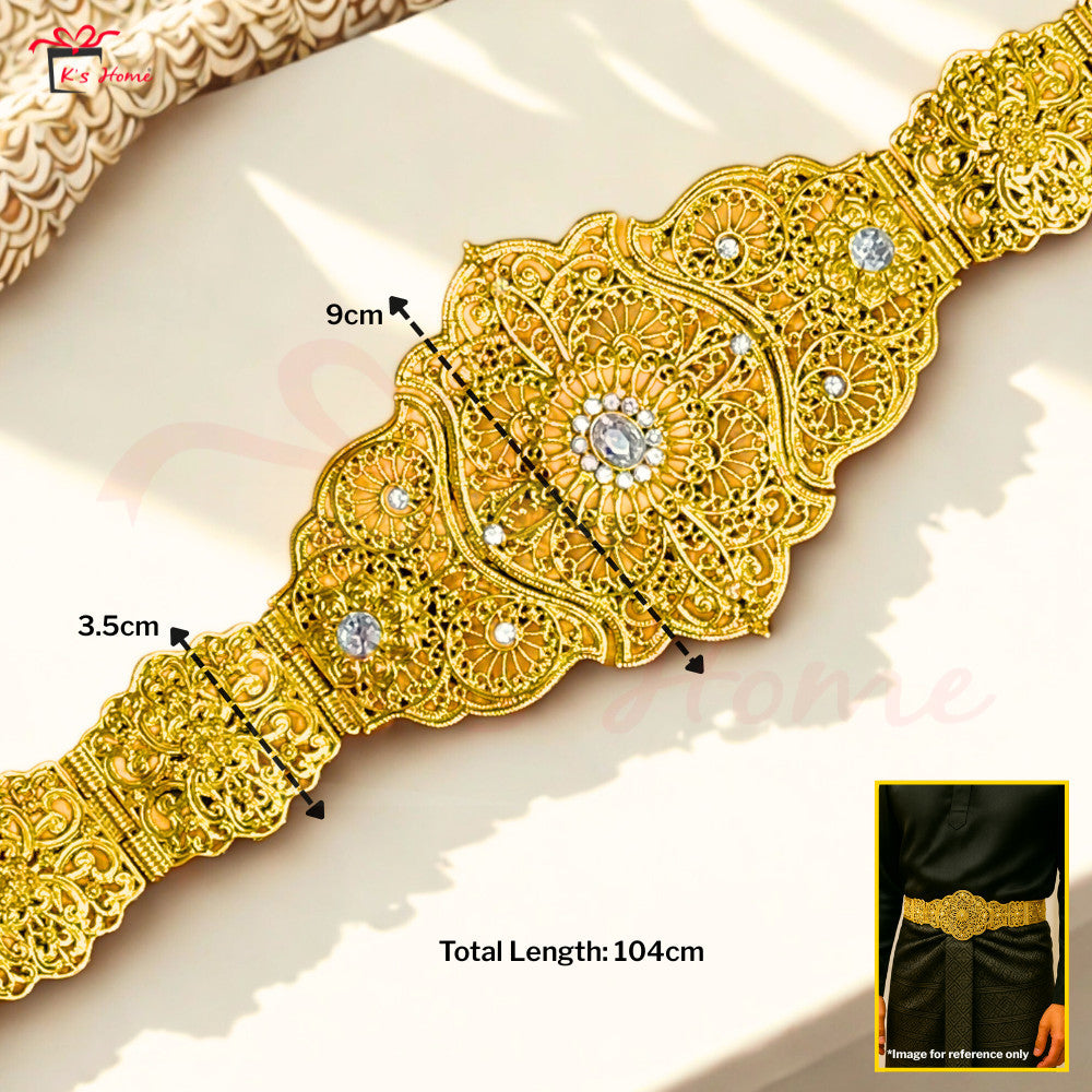 Tali Pinggang Lelaki Tradisional Kahwin Pengantin | Gold & Silver