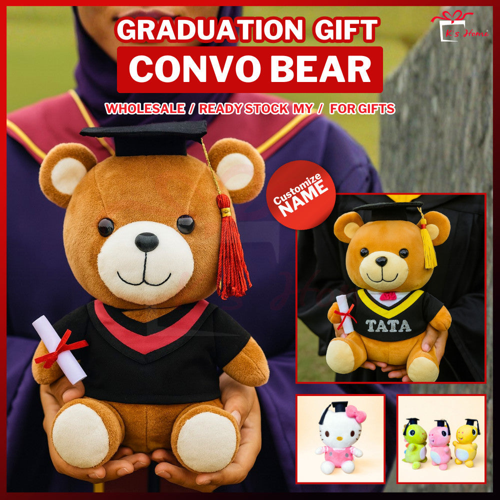 Add Nama 22cm/9inch Name Graduate Teddy Bear Convo Bear Bouquet Gift