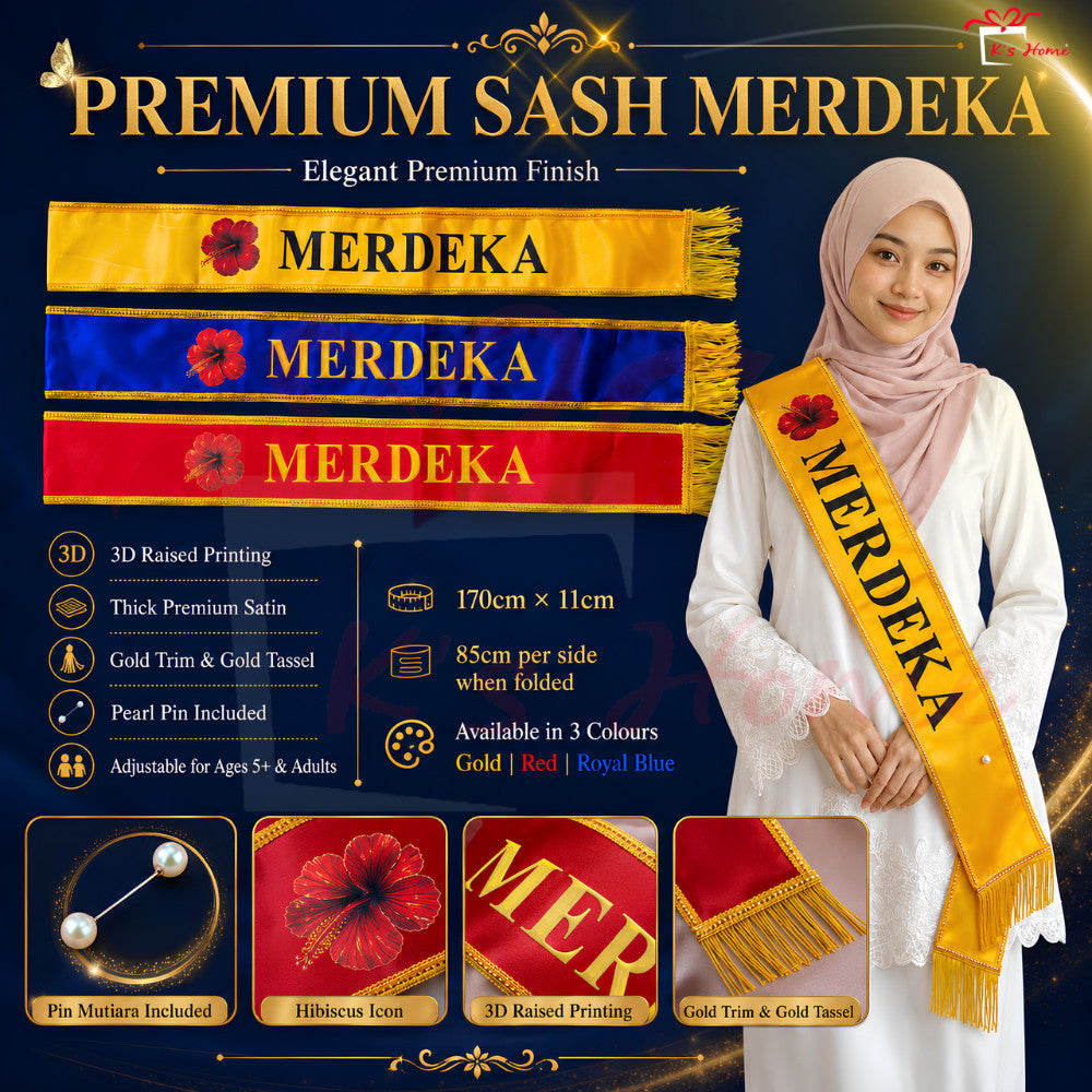 Barang Merdeka Malaysia 🇲🇾  Tanjak, Cap, Sash, Gelang, Badge, Kerongsang | Aksesori Hari Kebangsaan Ready Stock