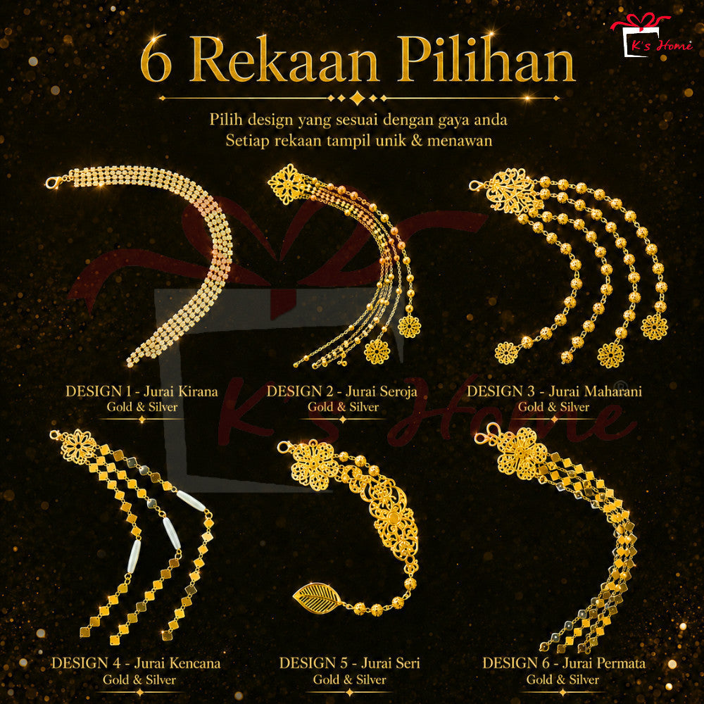 Jurai Sanggul Lintang Cangkuk Gold Silver Premium Aksesori Sanggul Pengantin Tradisional Ready Stock