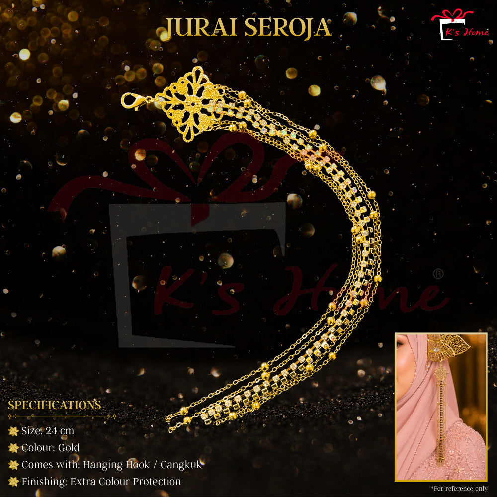 Jurai Sanggul Lintang Cangkuk Gold Silver Premium Aksesori Sanggul Pengantin Tradisional Ready Stock
