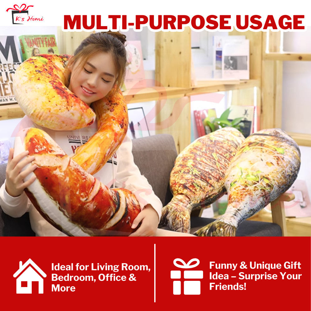 3D Food Pillow 🍗 Cute Burger/Ayam Peha/Pizza Soft Cushion Gift【MY' Ready Stock】