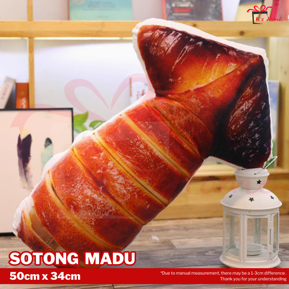 3D Food Pillow 🍗 Cute Burger/Ayam Peha/Pizza Soft Cushion Gift【MY' Ready Stock】