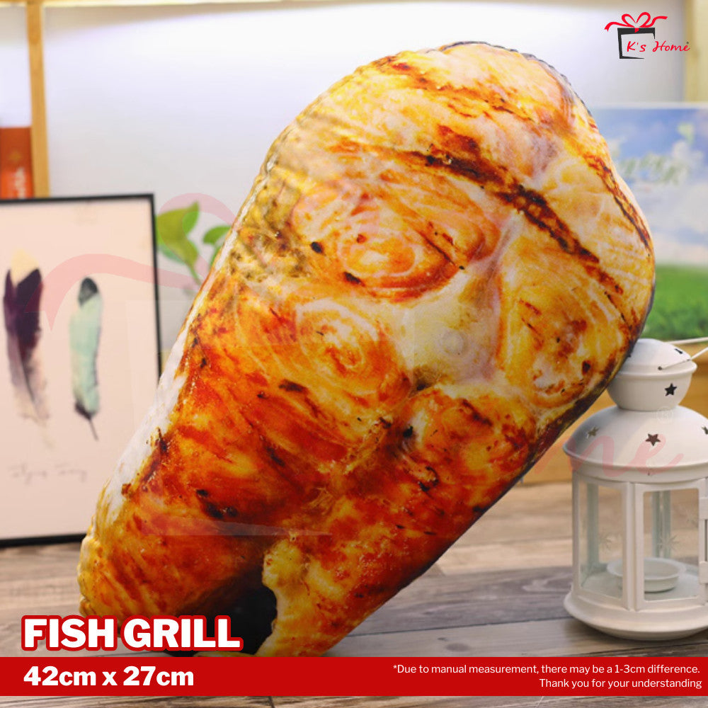 3D Food Pillow 🍗 Cute Burger/Ayam Peha/Pizza Soft Cushion Gift【MY' Ready Stock】