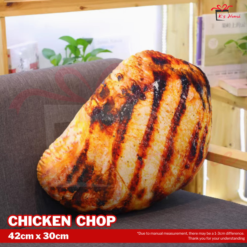 3D Food Pillow 🍗 Cute Burger/Ayam Peha/Pizza Soft Cushion Gift【MY' Ready Stock】