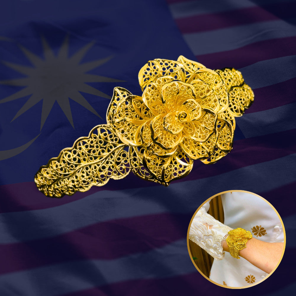 Gelang Tangan Cincin set Tradisional Gold Color Size Kanak-Kanak Dewasa