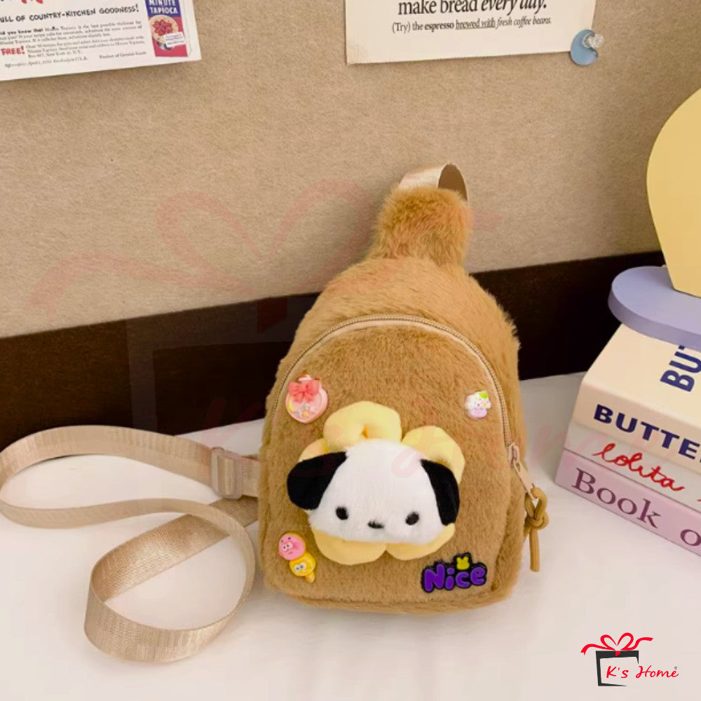 Capybara Plush Chest Bag | Adjustable Strap | Soft & Cute | Bag Kanak-Kanak MY Ready Stock
