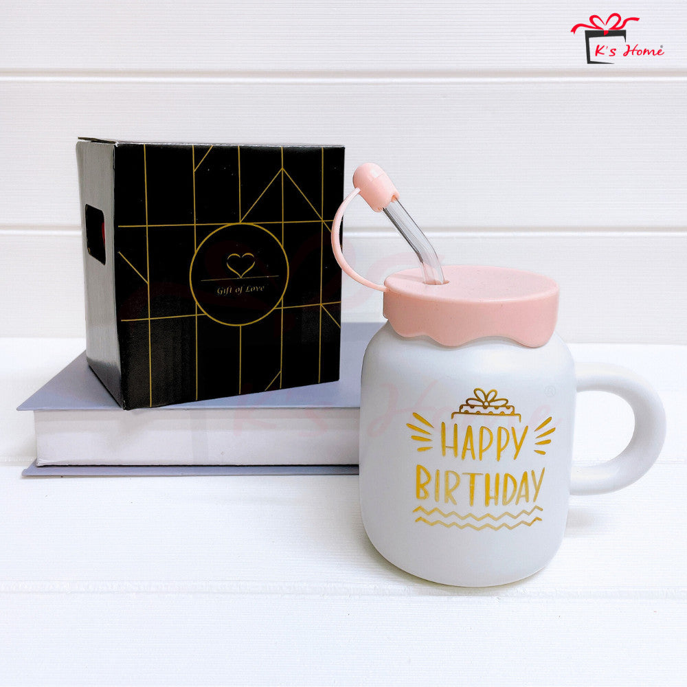 Cawan Seramik + Glass Straw | Stylish, Eco-Friendly & Ready Stock