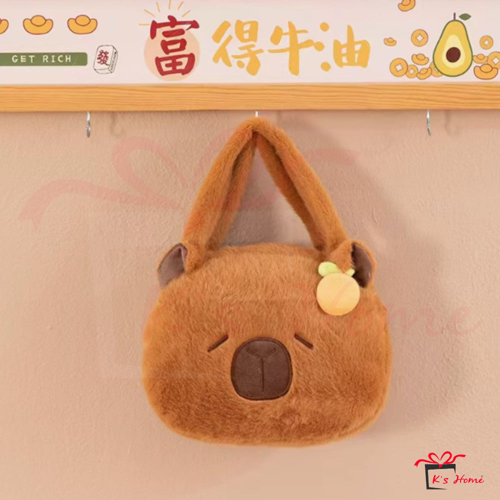 Capybara Plush Chest Bag | Adjustable Strap | Soft & Cute | Bag Kanak-Kanak MY Ready Stock