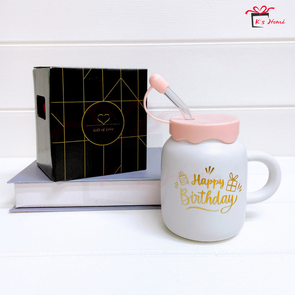 Cawan Seramik + Glass Straw | Stylish, Eco-Friendly & Ready Stock