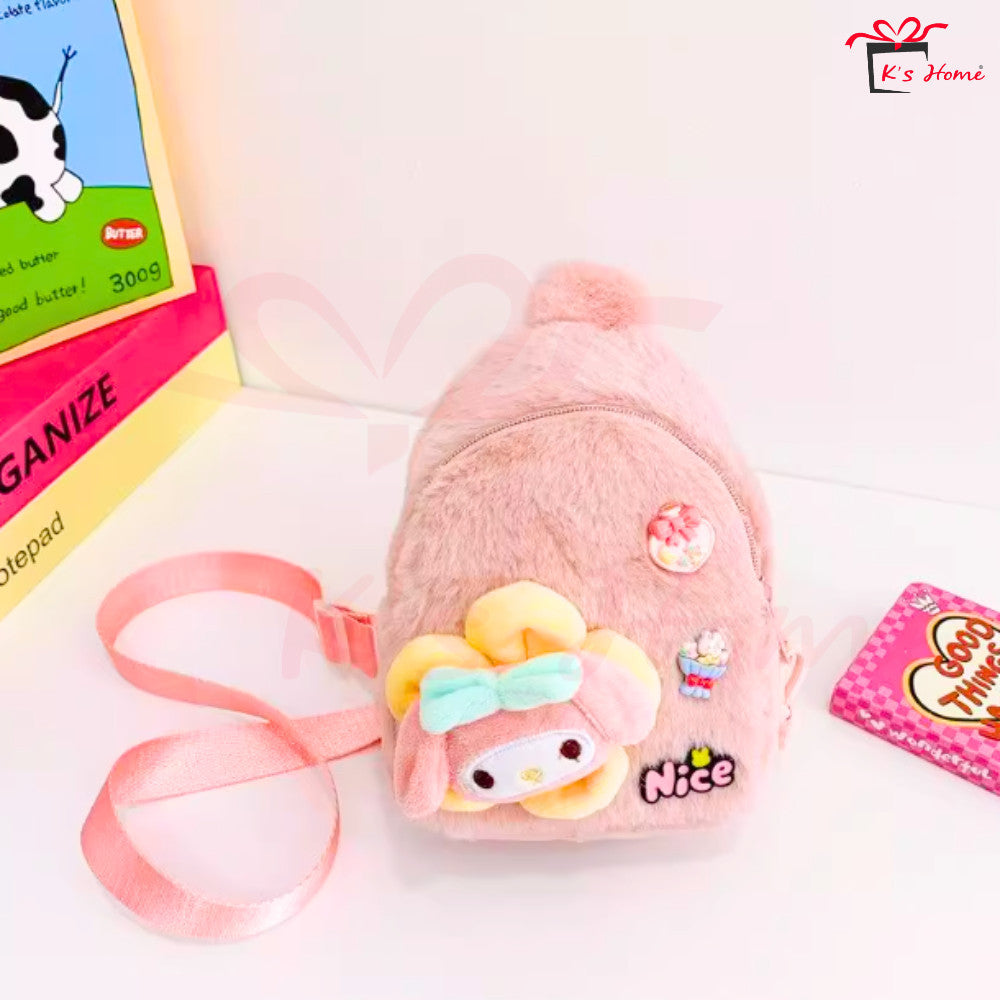 Capybara Plush Chest Bag | Adjustable Strap | Soft & Cute | Bag Kanak-Kanak MY Ready Stock